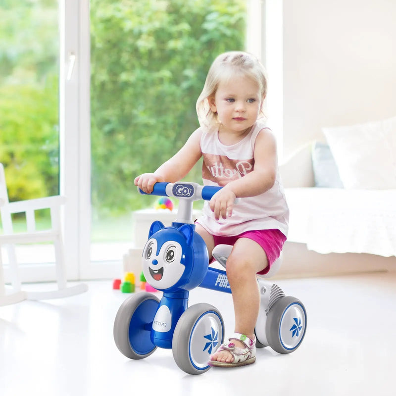 Baby Balance Bike No Pedal Lightweight Infant 4 Wheels Baby Bicycle-Blue by DirectDeals