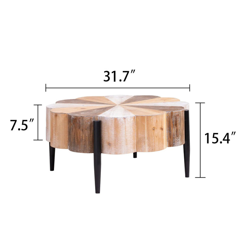 Flower Shaped Coffee Table For Living Room - Multicolor by Unique Piece Furniture