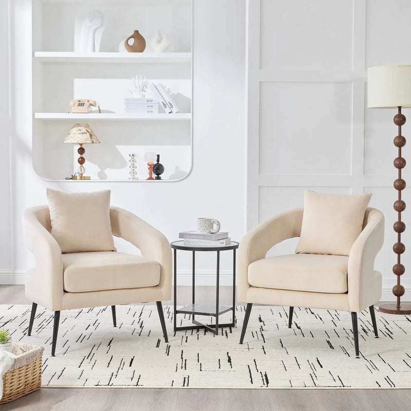 Open Back Accent Chair, Round Sofa Lounge Armchair by HouseOfZazla