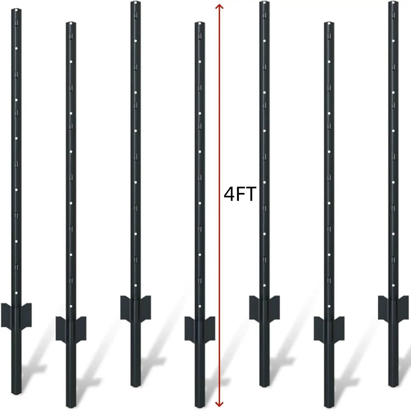4 Foot U-Shaped Metal Garden Fence Posts Set for Wire Mesh Fencing by HouseOfZazla