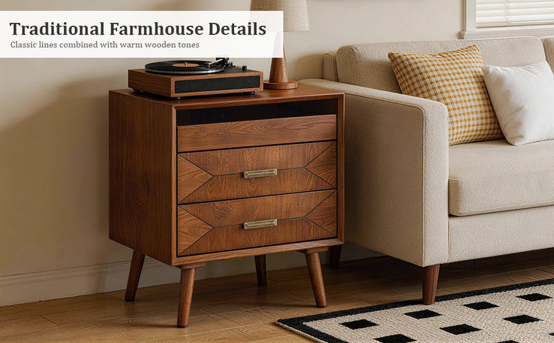 24" Nightstand with Charging Station and Two Drawers by HouseOfZazla