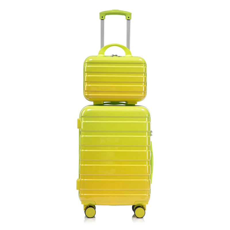 14'/20' 2-Piece PC Spinner Wheel Luggage Set with Gradient Color and Lock by HouseOfZazla