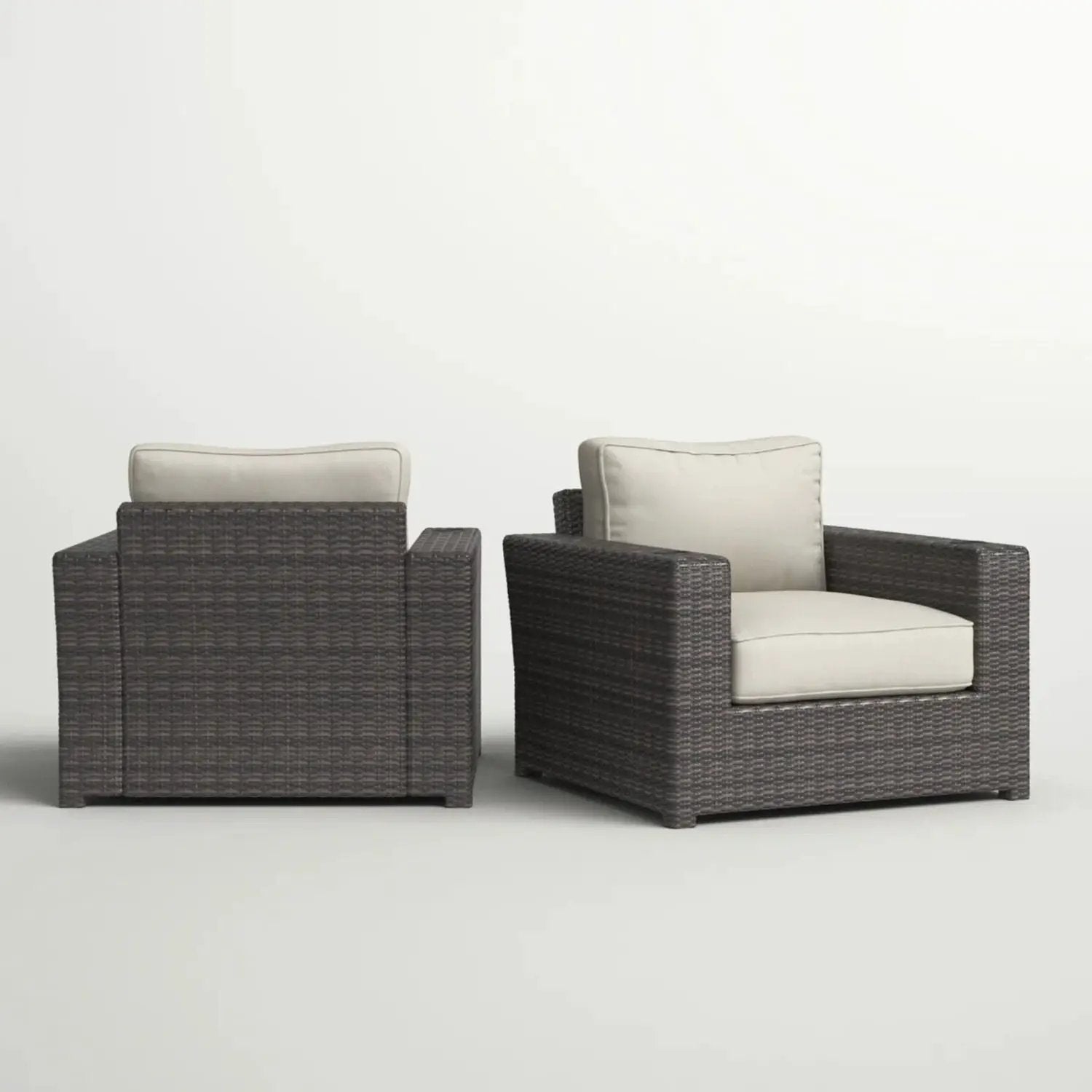 Outdoor Armchairs With Cushions (Set of 2) - Espresso / Gray by HouseOfZazla