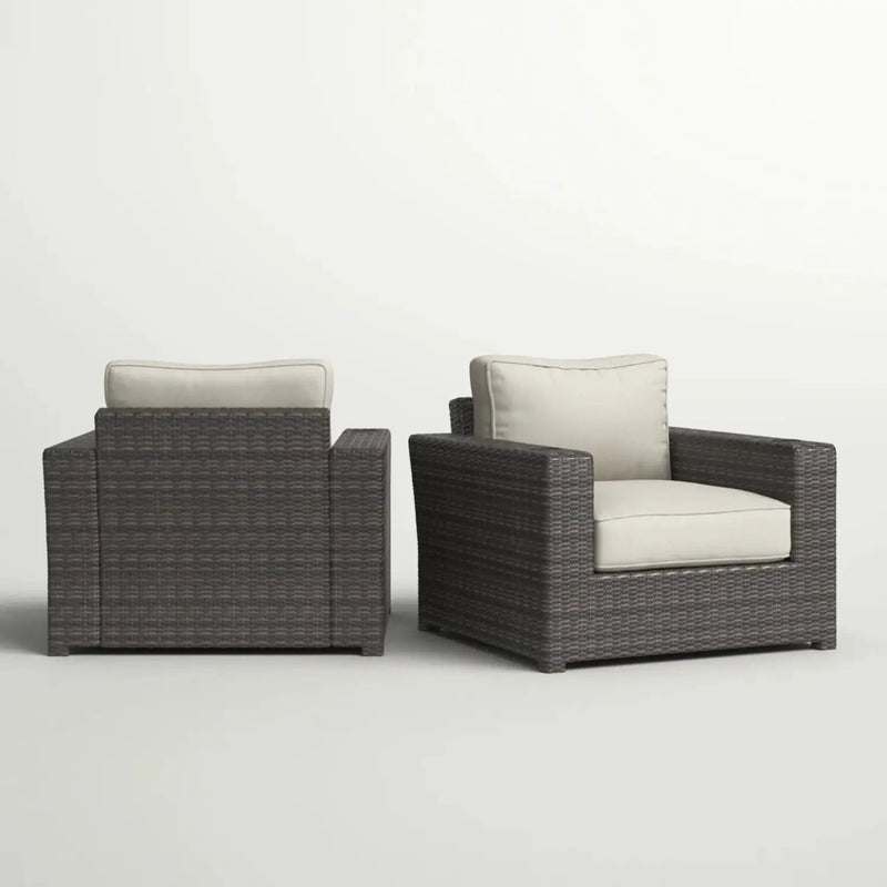 Outdoor Armchairs With Cushions (Set of 2) - Espresso / Gray by HouseOfZazla