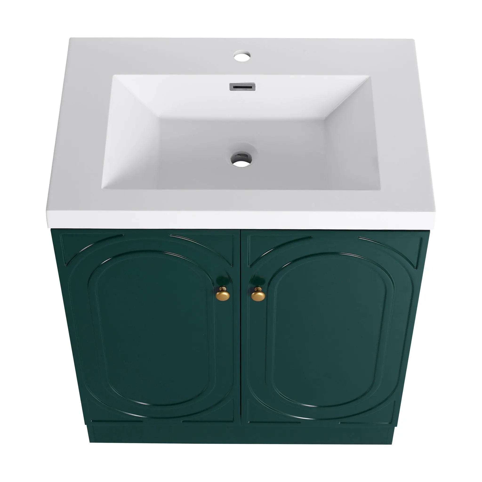 Contemporary Freestanding Bathroom Vanity With Resin Sink & Soft-Close Cabinet Doors by HouseOfZazla
