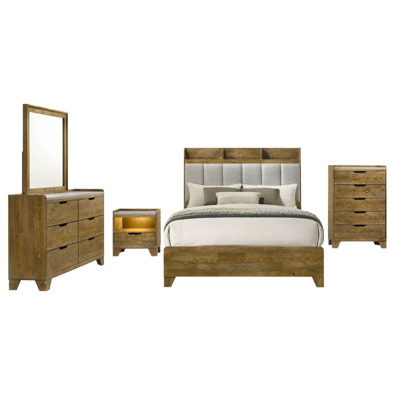 Henderson 5-piece Eastern King Bedroom Set Medium Oak by Unique Piece Furniture