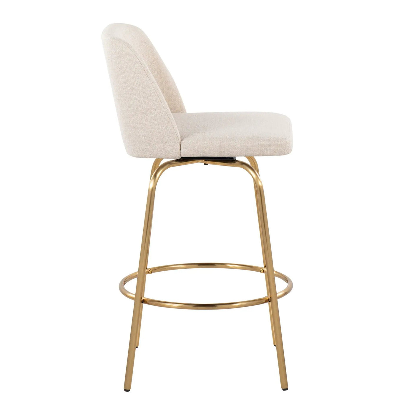 Toriano - Contemporary, Fixed Height Counter Stool With Swivel With Round Footrest (Set of 2) by HouseOfZazla
