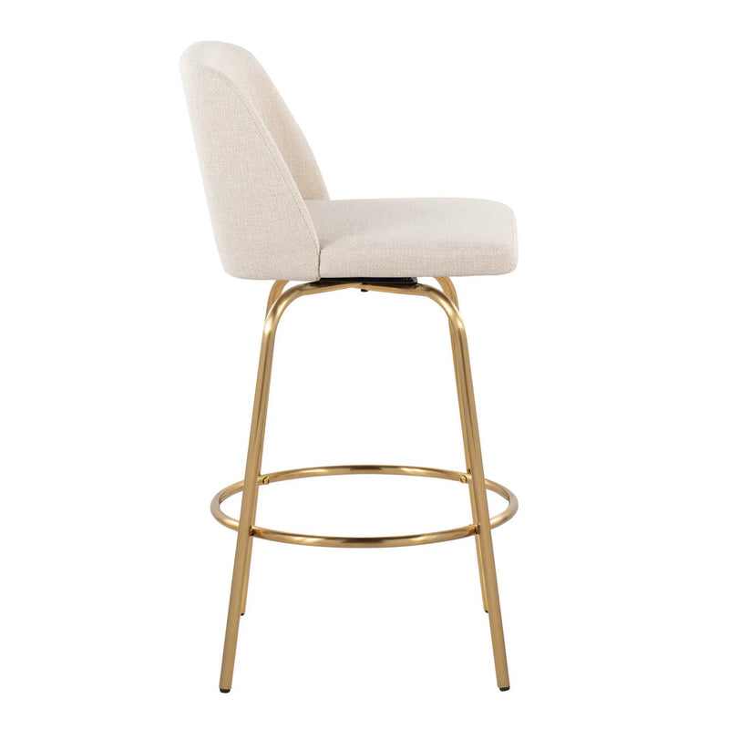 Toriano - Contemporary, Fixed Height Counter Stool With Swivel With Round Footrest (Set of 2) by Unique Piece Furniture