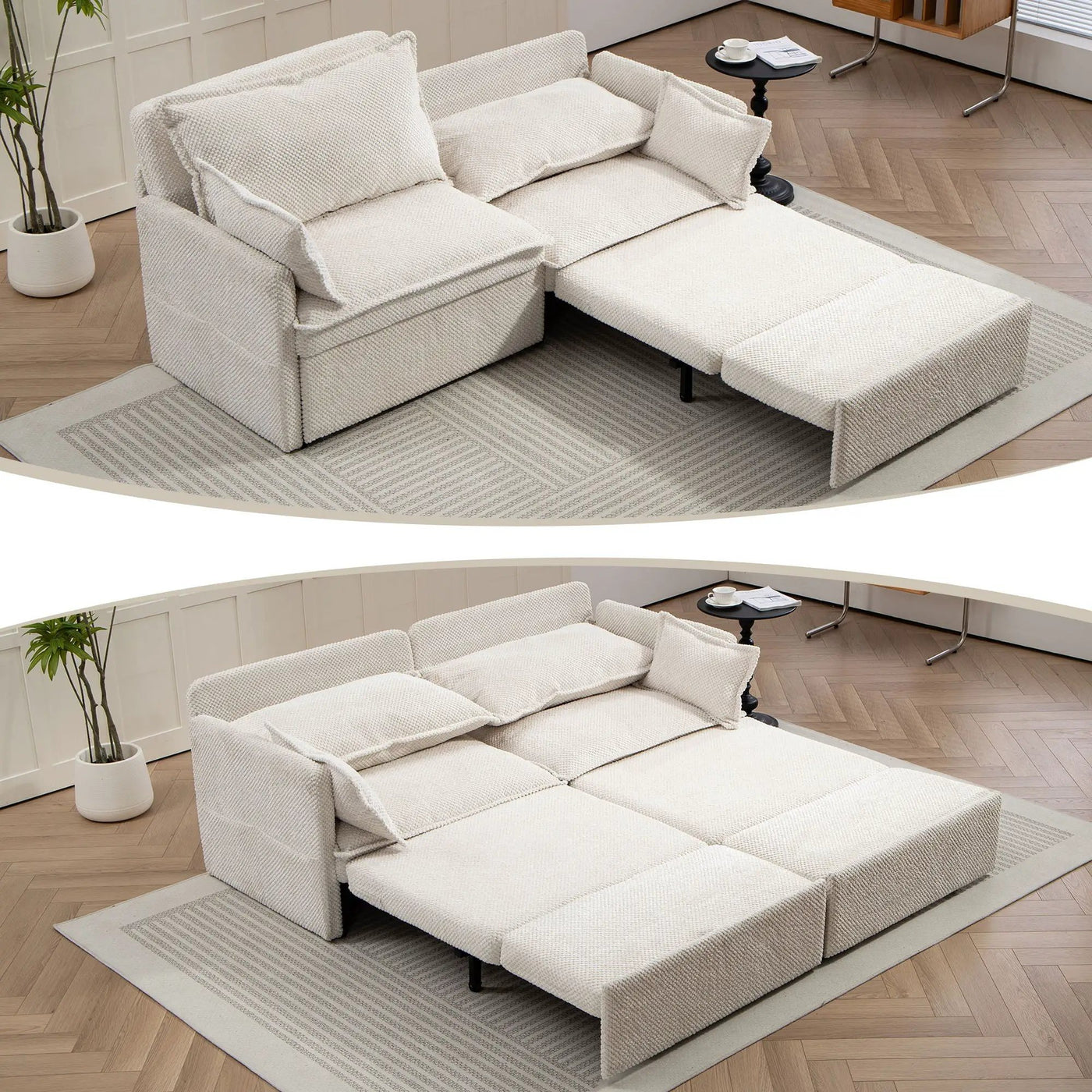 Pull Out Sofa Bed, Convertible Sleeper Sofa Couch, Side Storage, And USB / C - Type Charging Ports Chair by Unique Piece Furniture