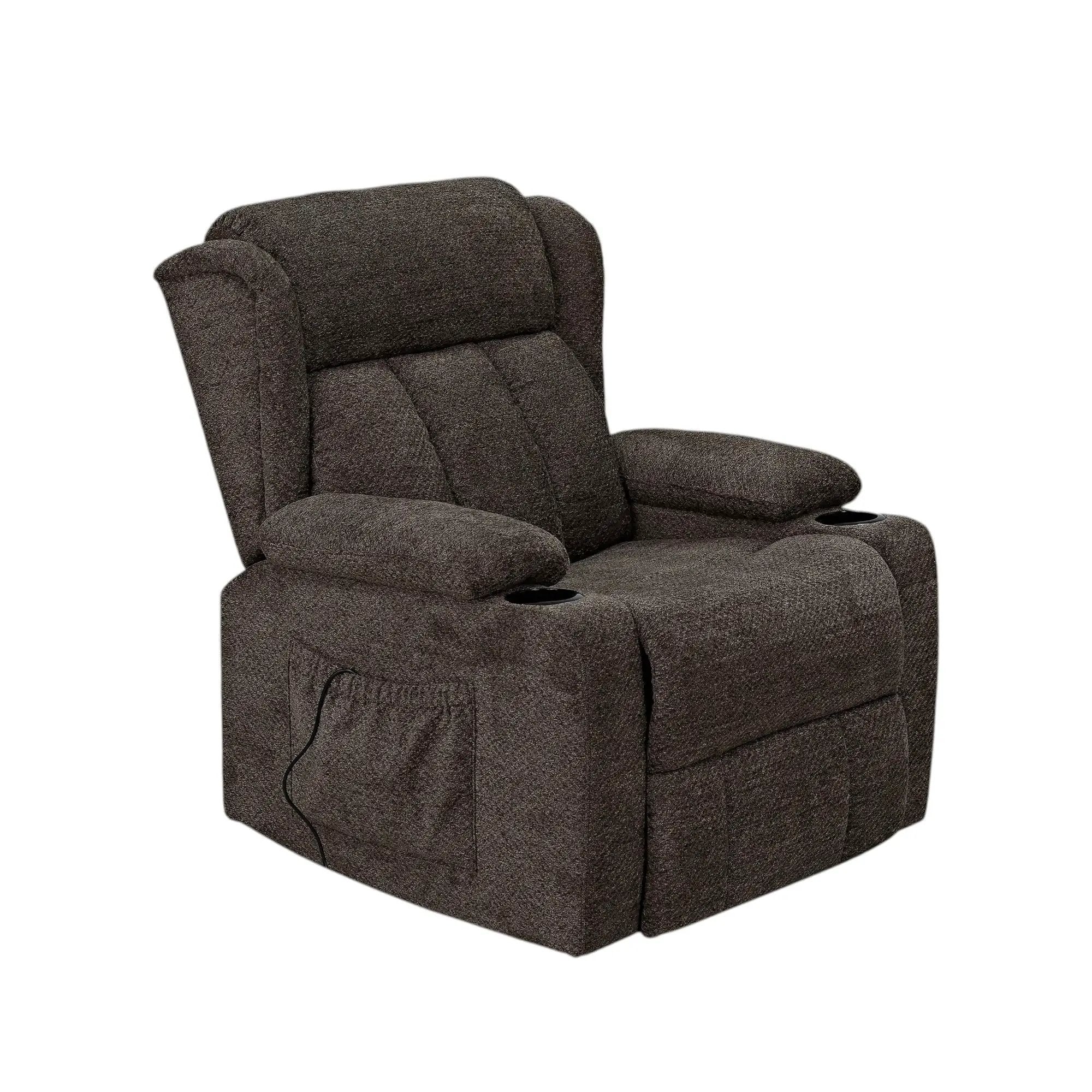 Lusio - Power Motion Recliner With Lift & Cup Holder - Brown by Unique Piece Furniture