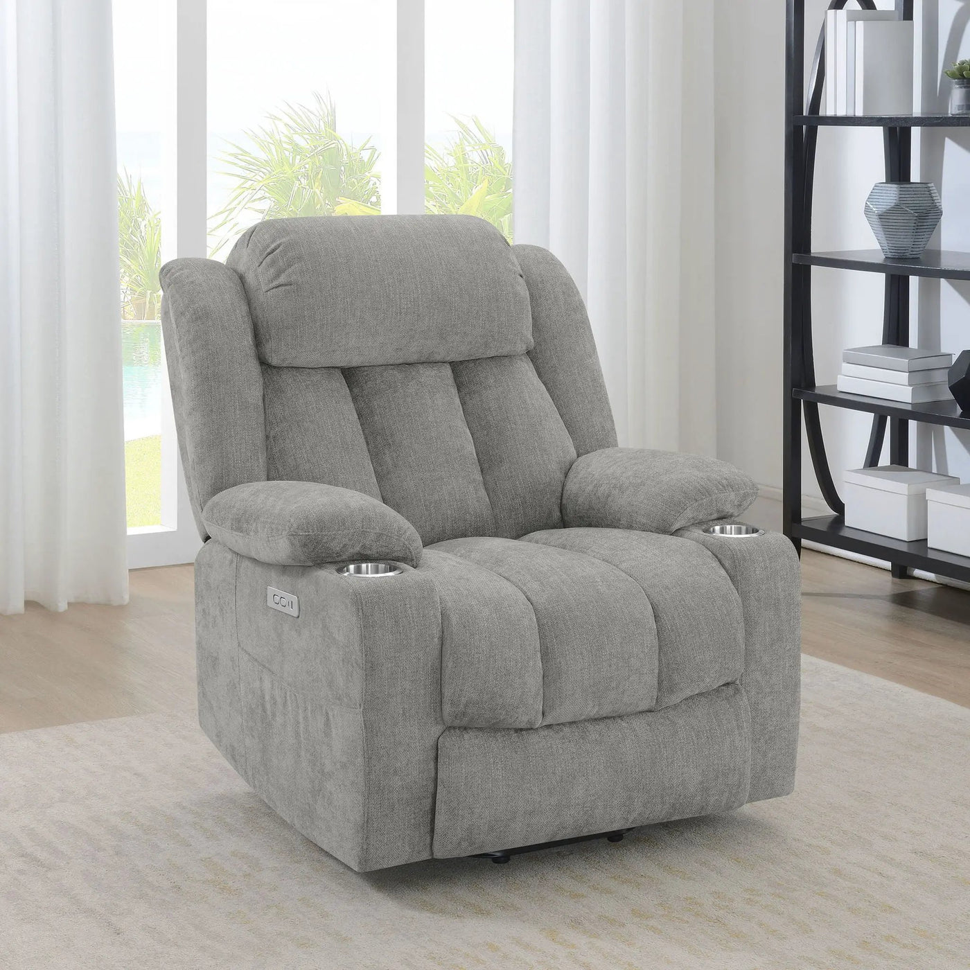 Beca - Upholstered Power Lift Recliner With Cupholders And USB Charging by Unique Piece Furniture