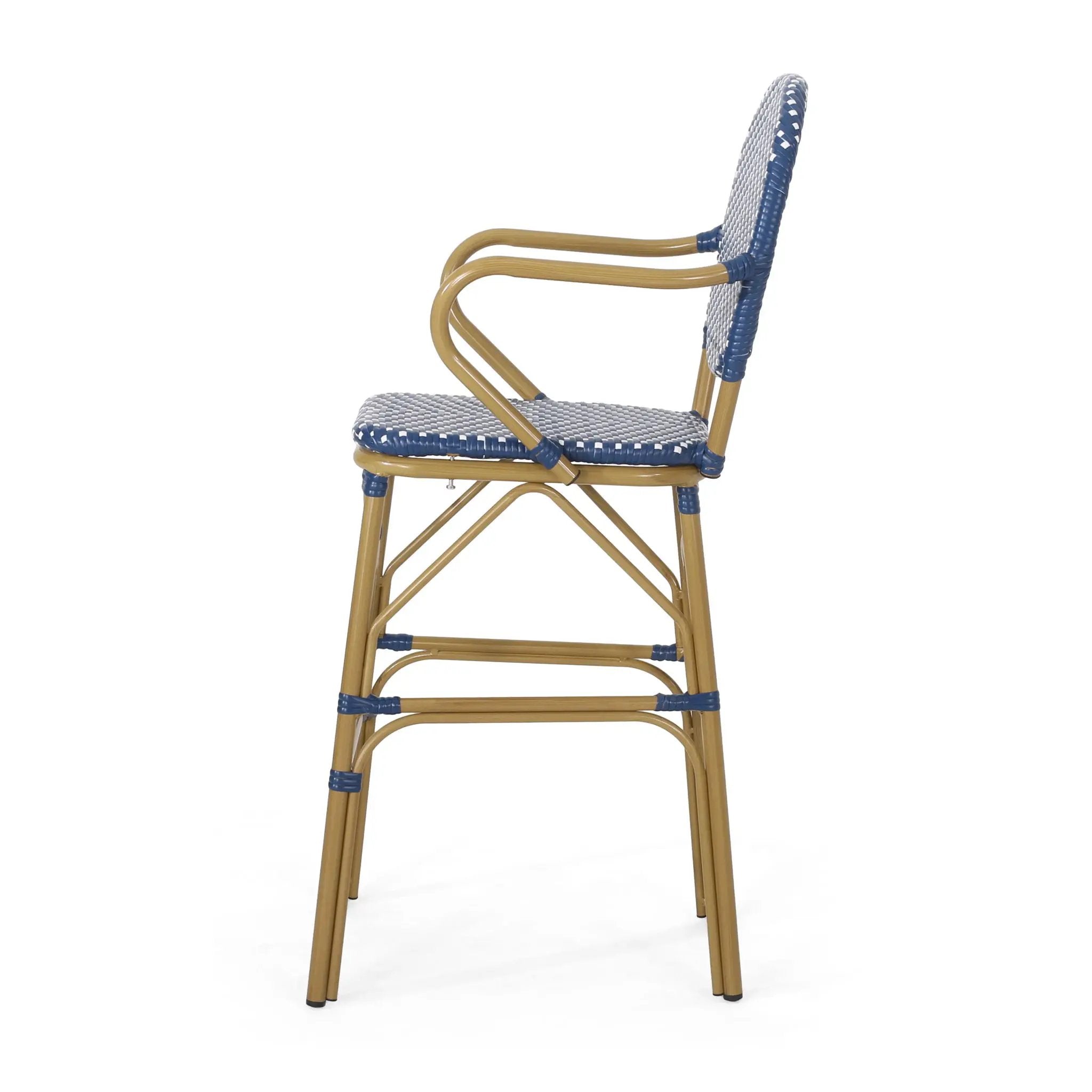 Outdoor Wicker And Aluminum French Barstools (Set of 2) by HouseOfZazla