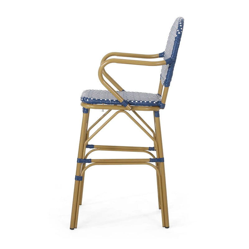 Outdoor Wicker And Aluminum French Barstools (Set of 2) by HouseOfZazla