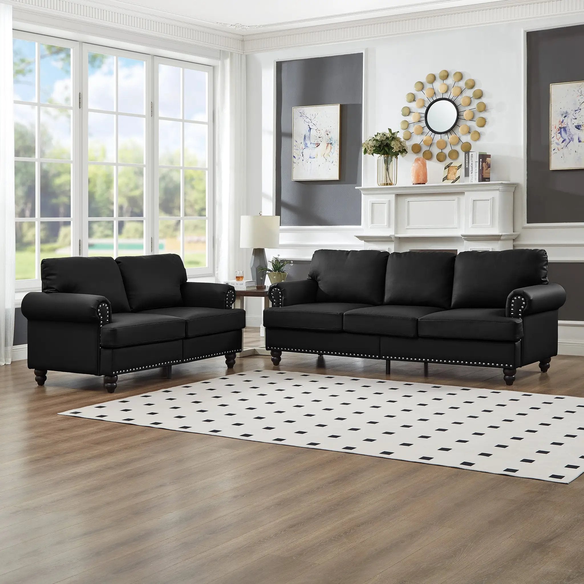 Modern Classic Design Leather Couch Set by HouseOfZazla