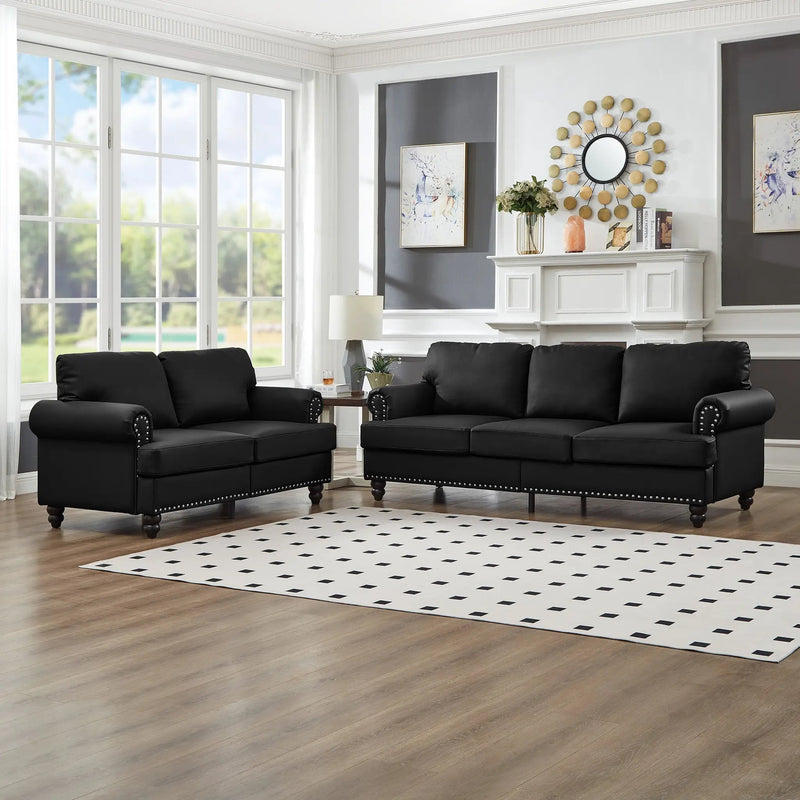 Modern Classic Design Leather Couch Set by HouseOfZazla