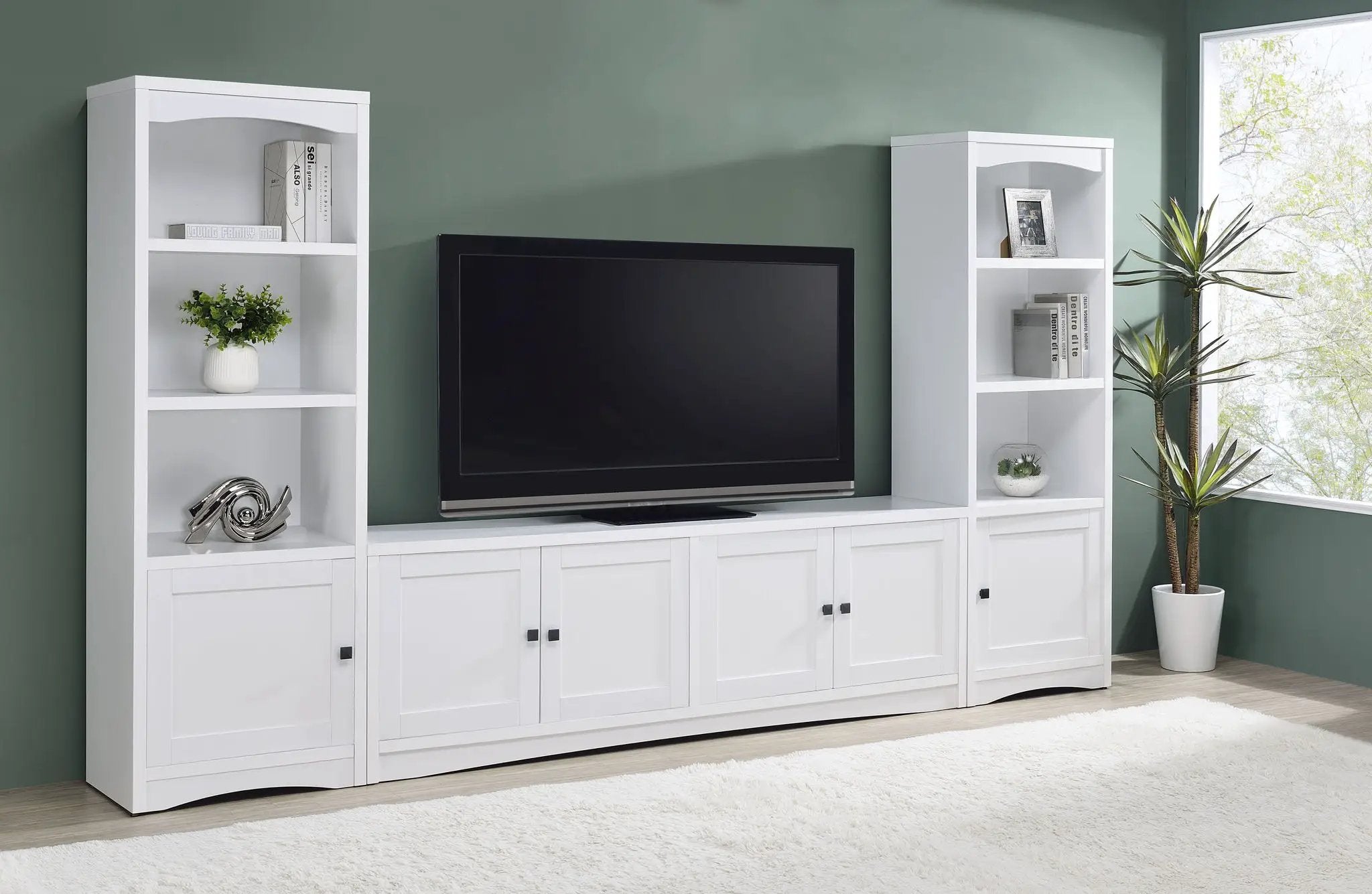 Laughlin 3-piece Entertainment Center TV Stand White by Unique Piece Furniture