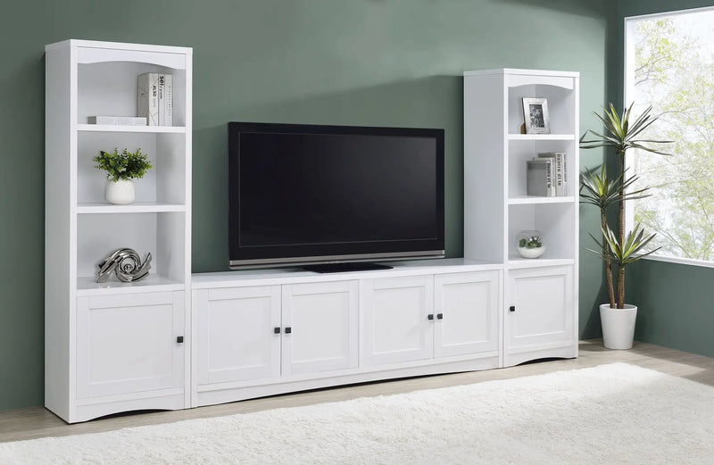 Laughlin 3-piece Entertainment Center TV Stand White by Unique Piece Furniture