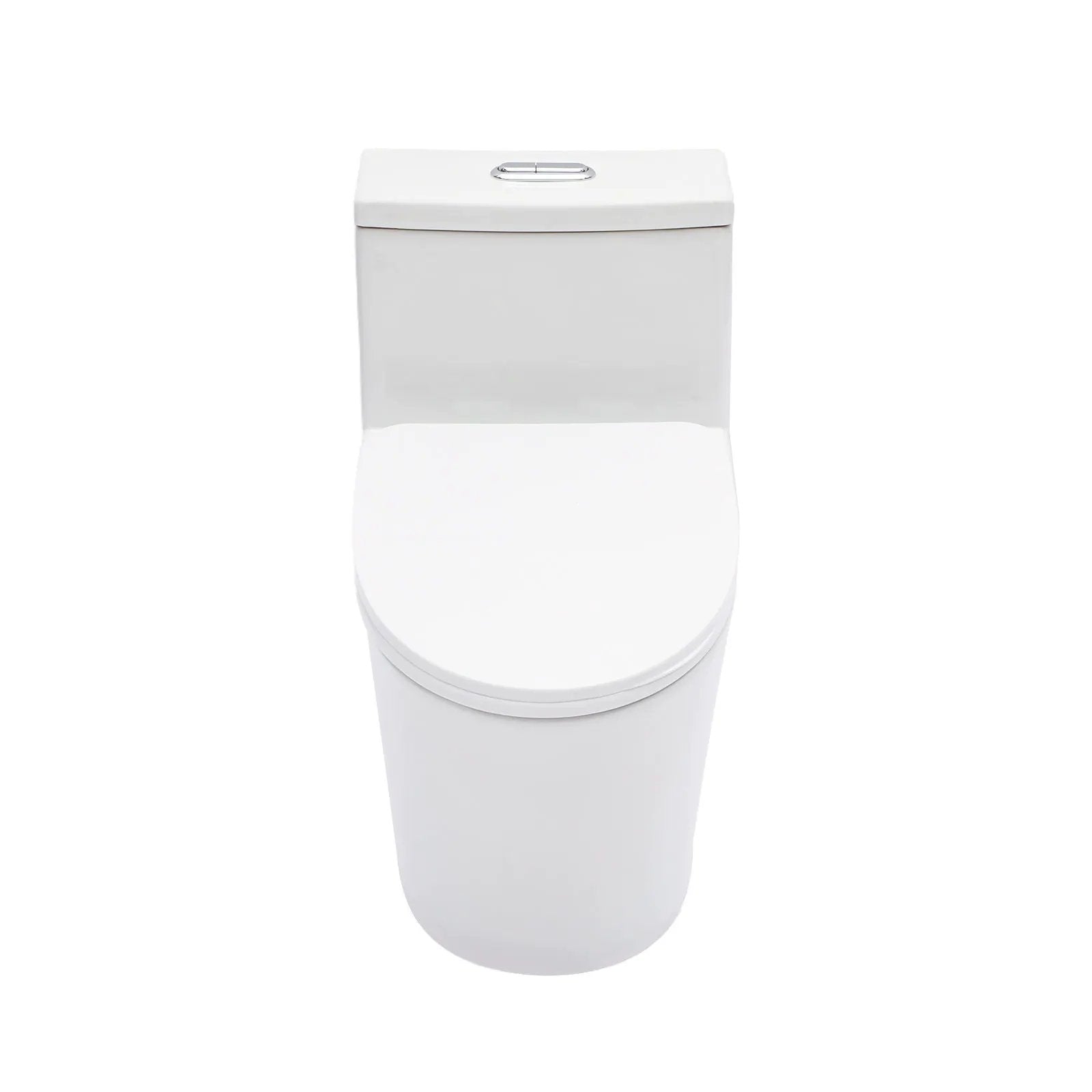 1 Piece Toilet For Bathroom, Dual Flush 1.24 / 1.43 Gpf, Soft Closing Seat - White by HouseOfZazla