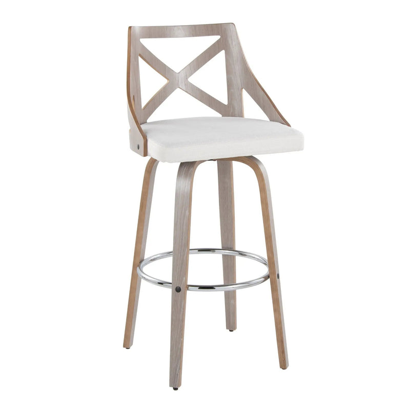 Charlotte - Farmhouse Fixed Height Bar Stool With Round Footrest (Set of 2) by Unique Piece Furniture
