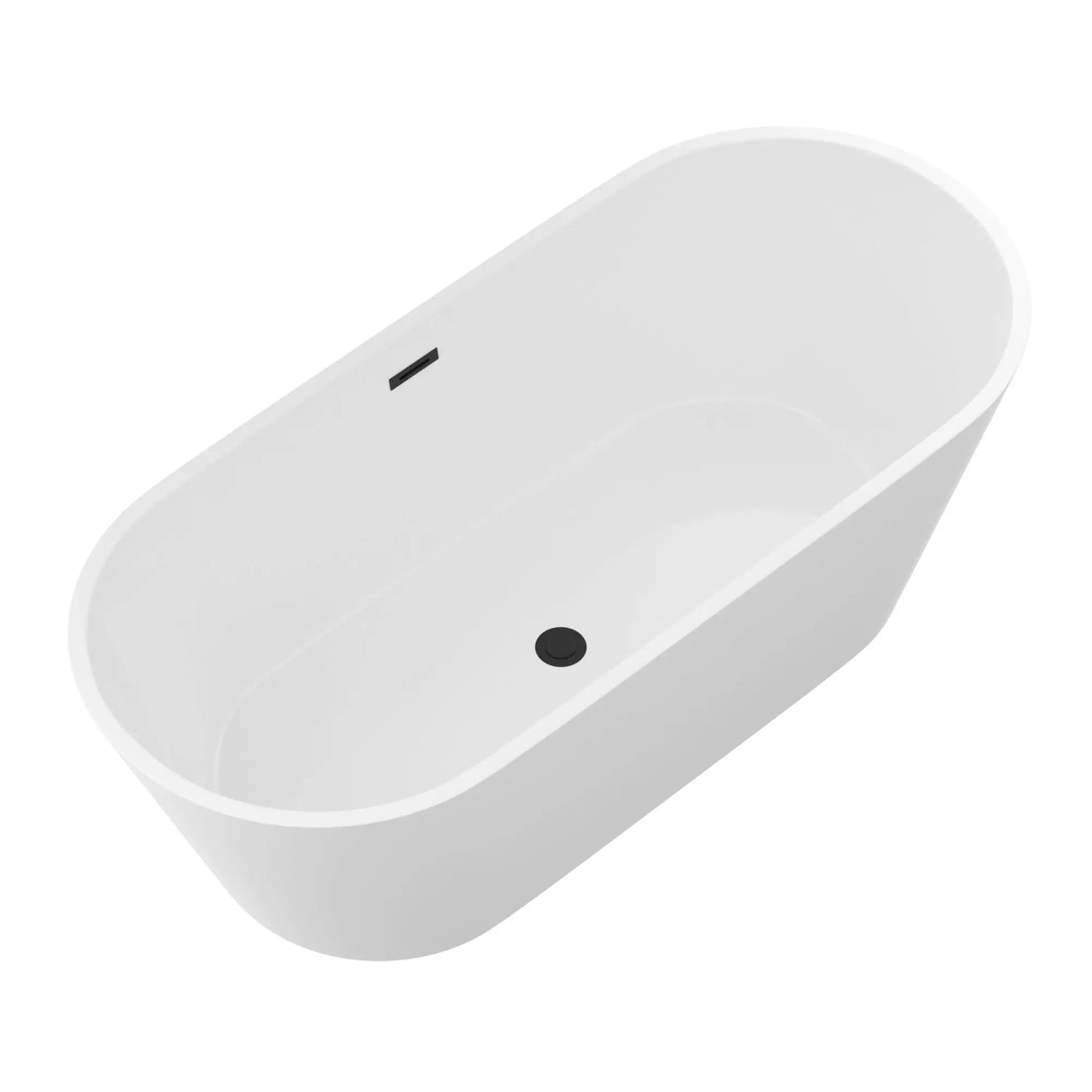 Gloss Freestanding Bathtub With Overflow & Pop Up Drain, Stand Alone Soaking Tub by HouseOfZazla