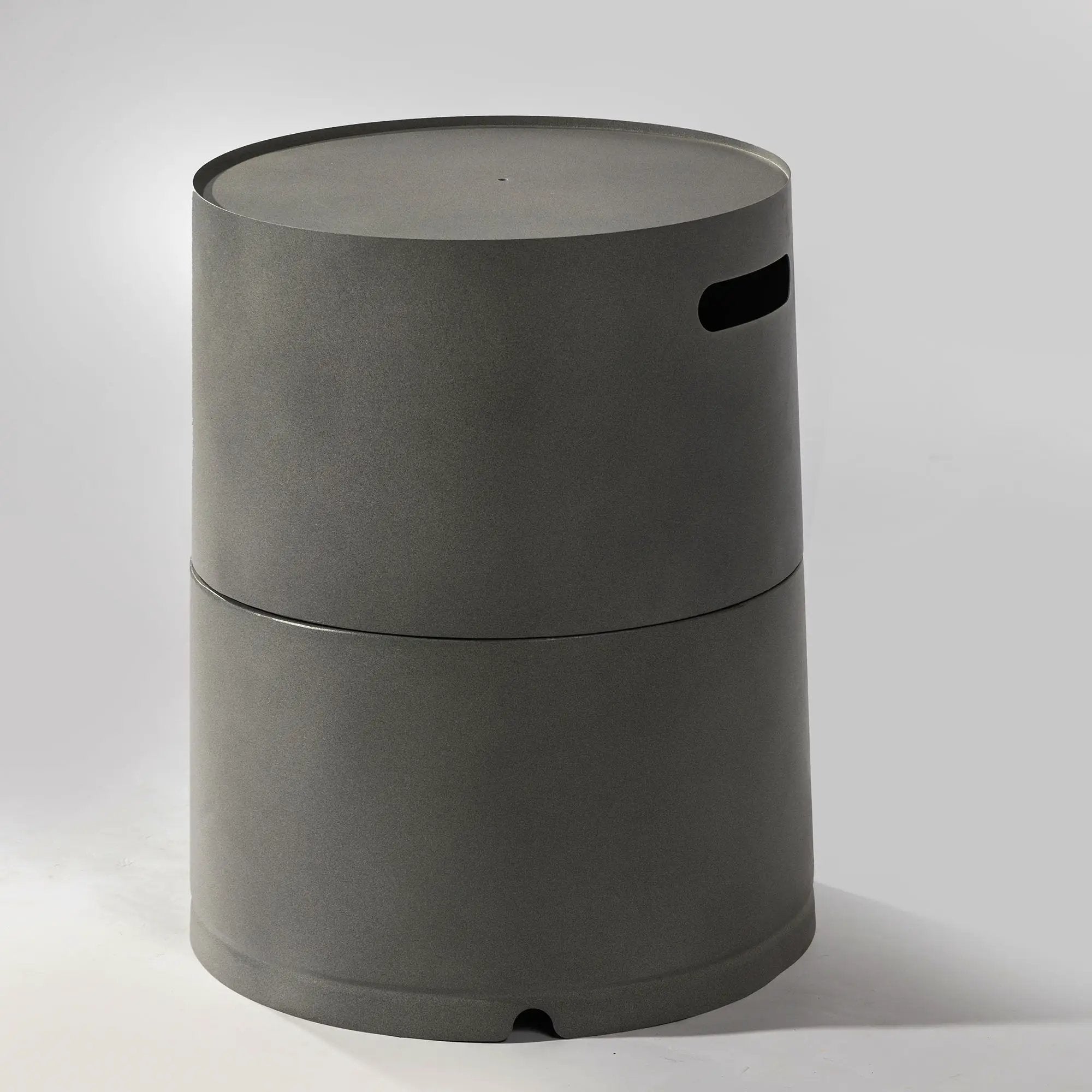 Propane Tank Cover Round Tank Holder Hide Away Side Table - Gray by HouseOfZazla