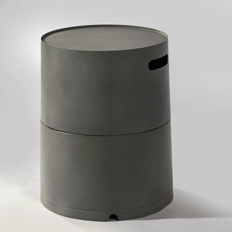 Propane Tank Cover Round Tank Holder Hide Away Side Table - Gray by HouseOfZazla