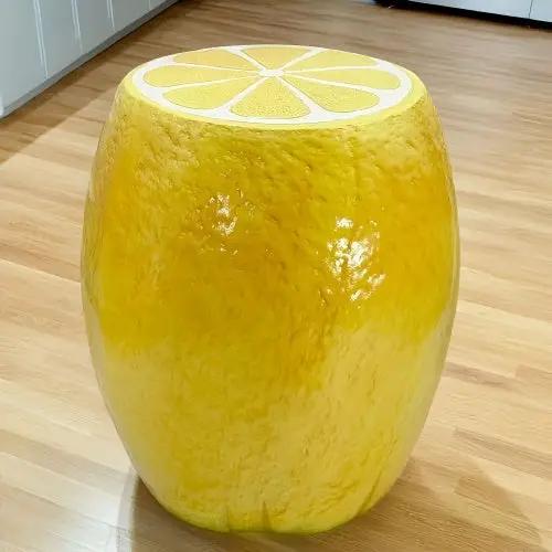 Yellow Lemon Fruit Stool by HouseOfZazla