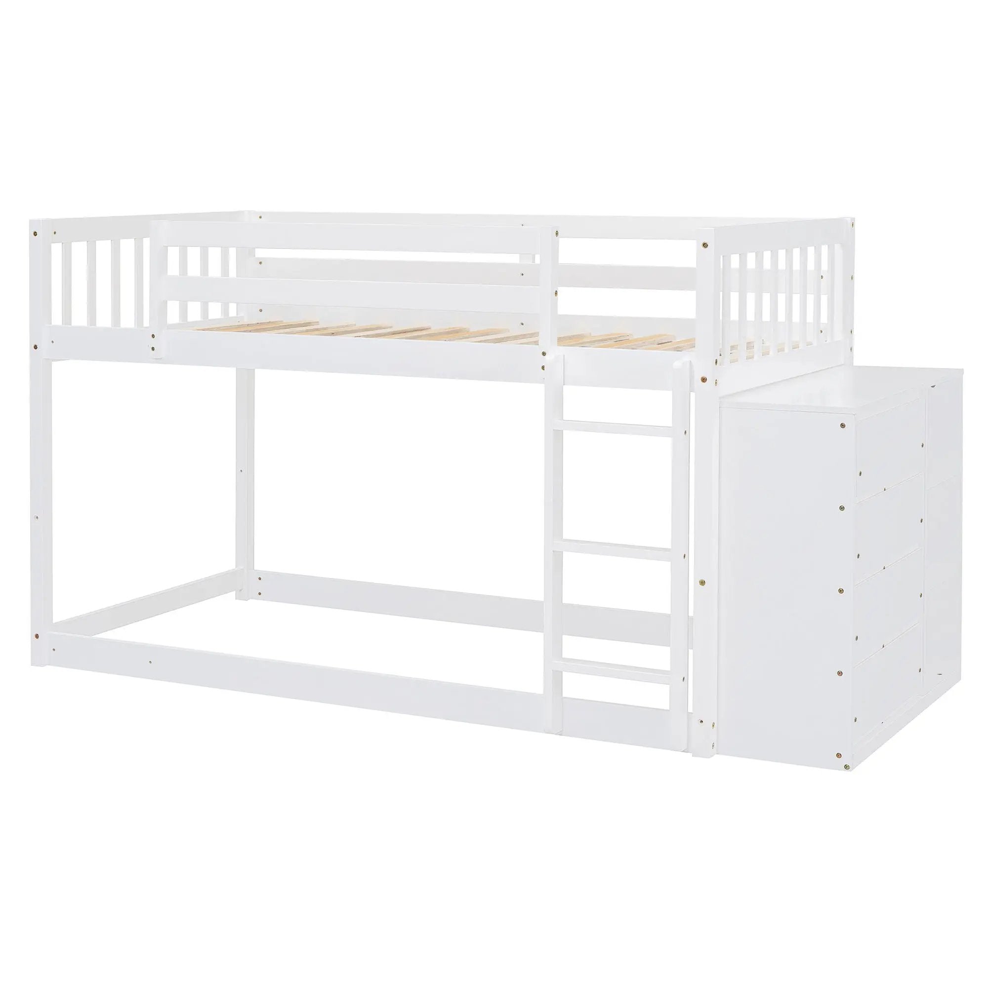 Bunk Bed With 4 Drawers And 3 Shelves by Unique Piece Furniture