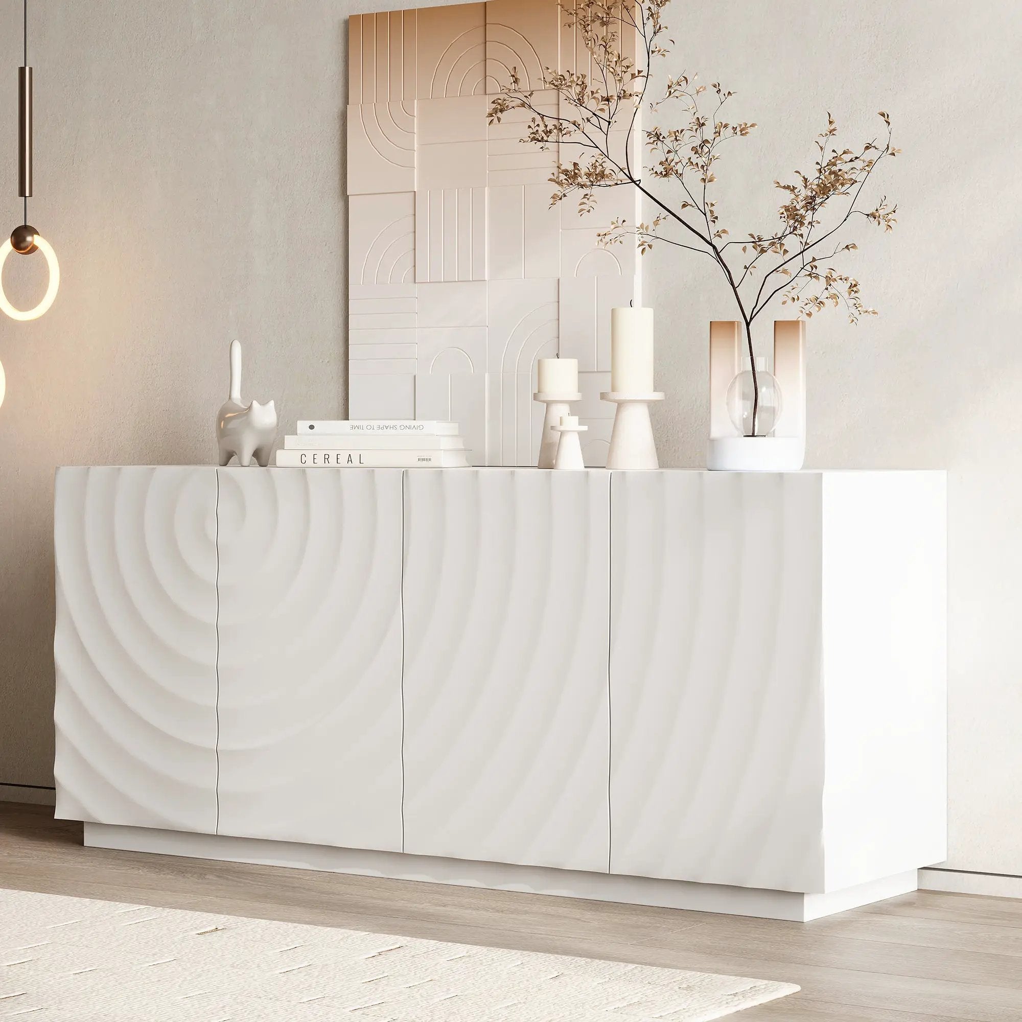 Buffet Cabinet with Storage - Modern 4-Door Sideboard by HouseOfZazla