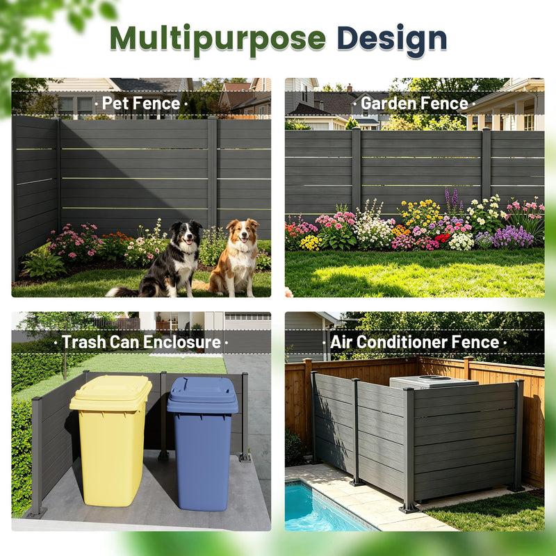 50" W x 49" H Outdoor Privacy Screen with Aluminum Posts by HouseOfZazla