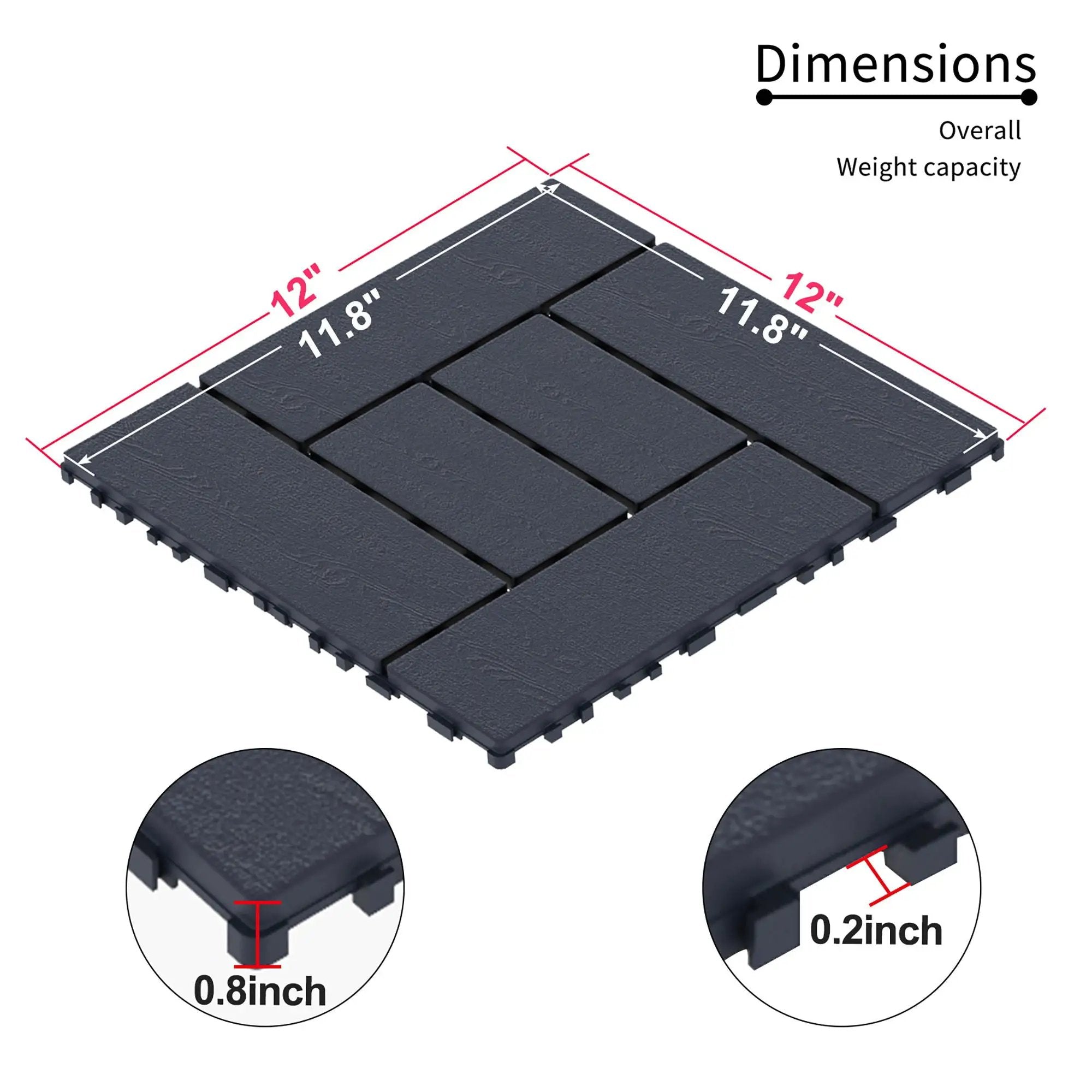 Patio Diy Module Interlocking Decking Tiles Floor, Outdoor And Indoor, Easy And Quick Installation by HouseOfZazla