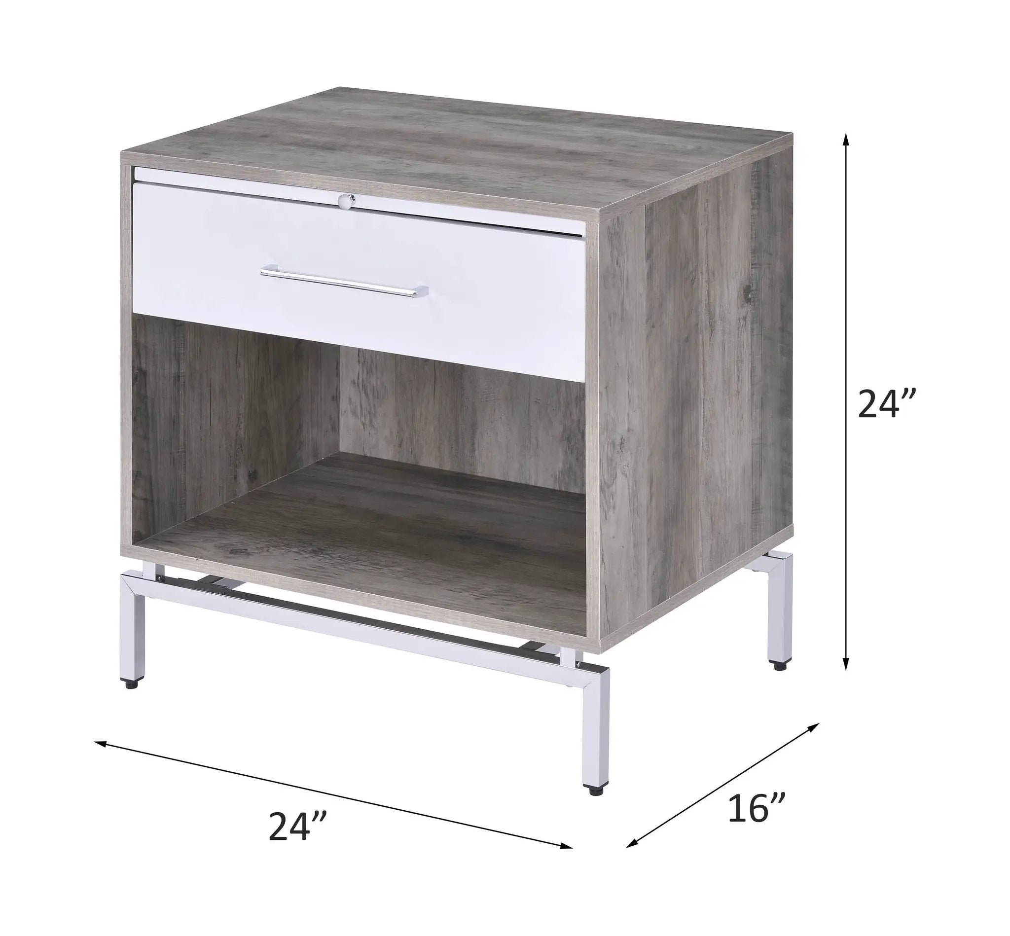 Cistus - Accent Table - Weathered Gray Oak & White by Unique Piece Furniture