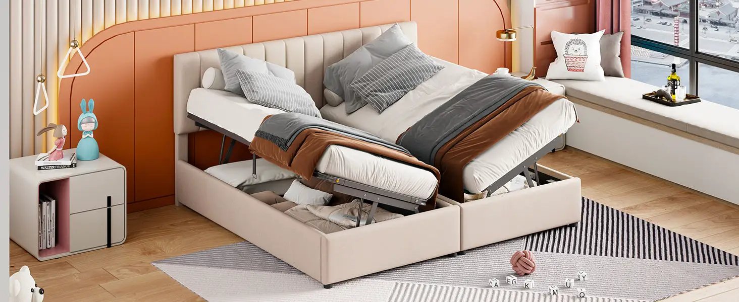 Upholstered Platform Bed With A Hydraulic Storage System by HouseOfZazla