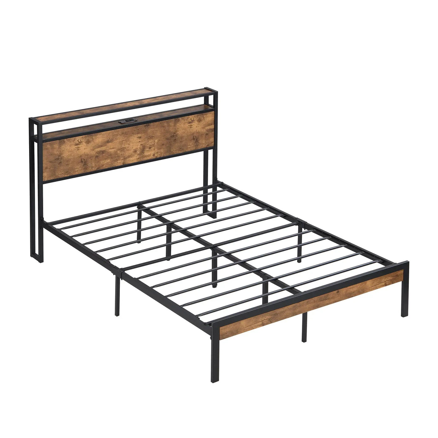 Platform Bed Frame With Wooden Headboard And Footboard, USB Liner by Unique Piece Furniture