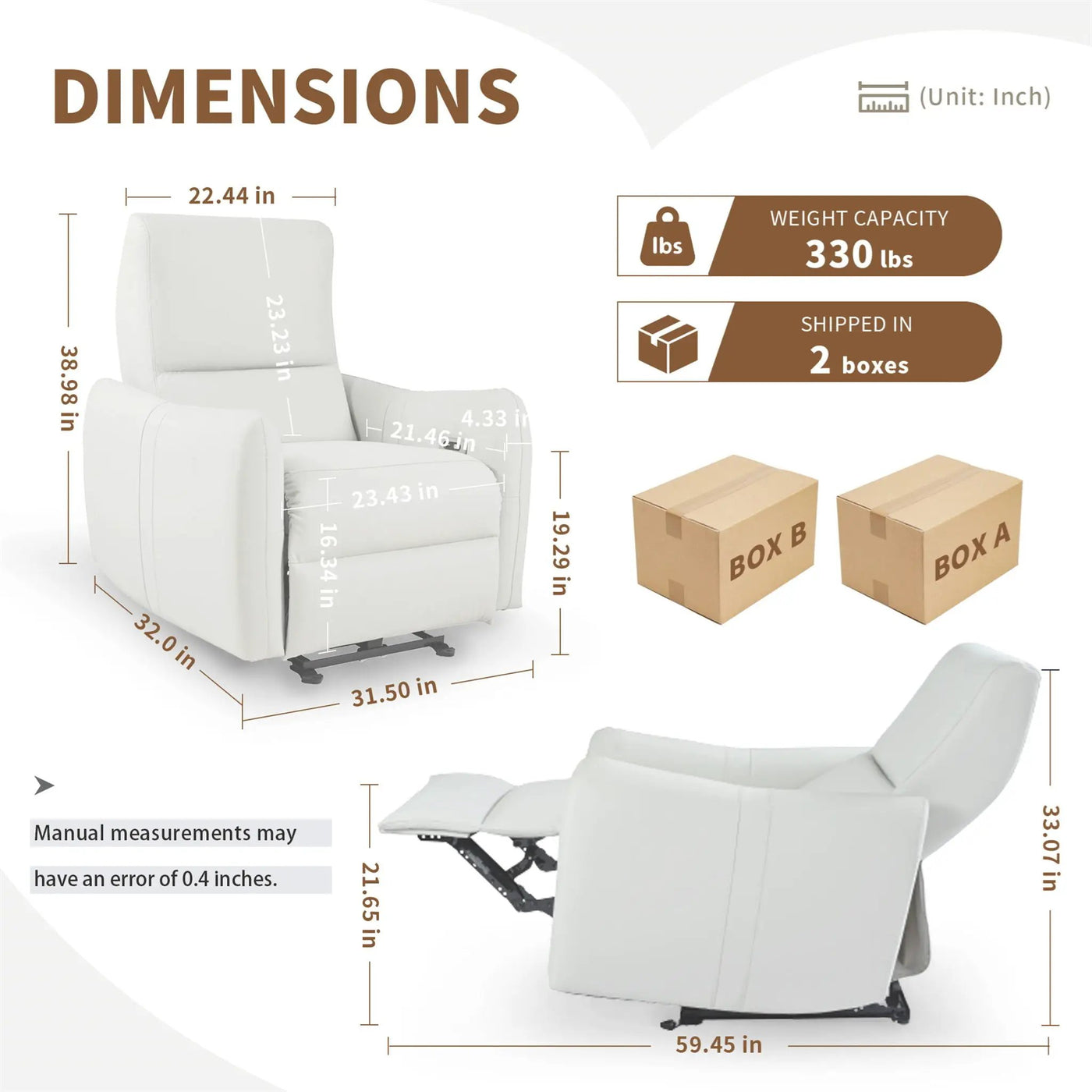 Wall Hugger Power Recliner Chair With USB Port (Type-C) by HouseOfZazla