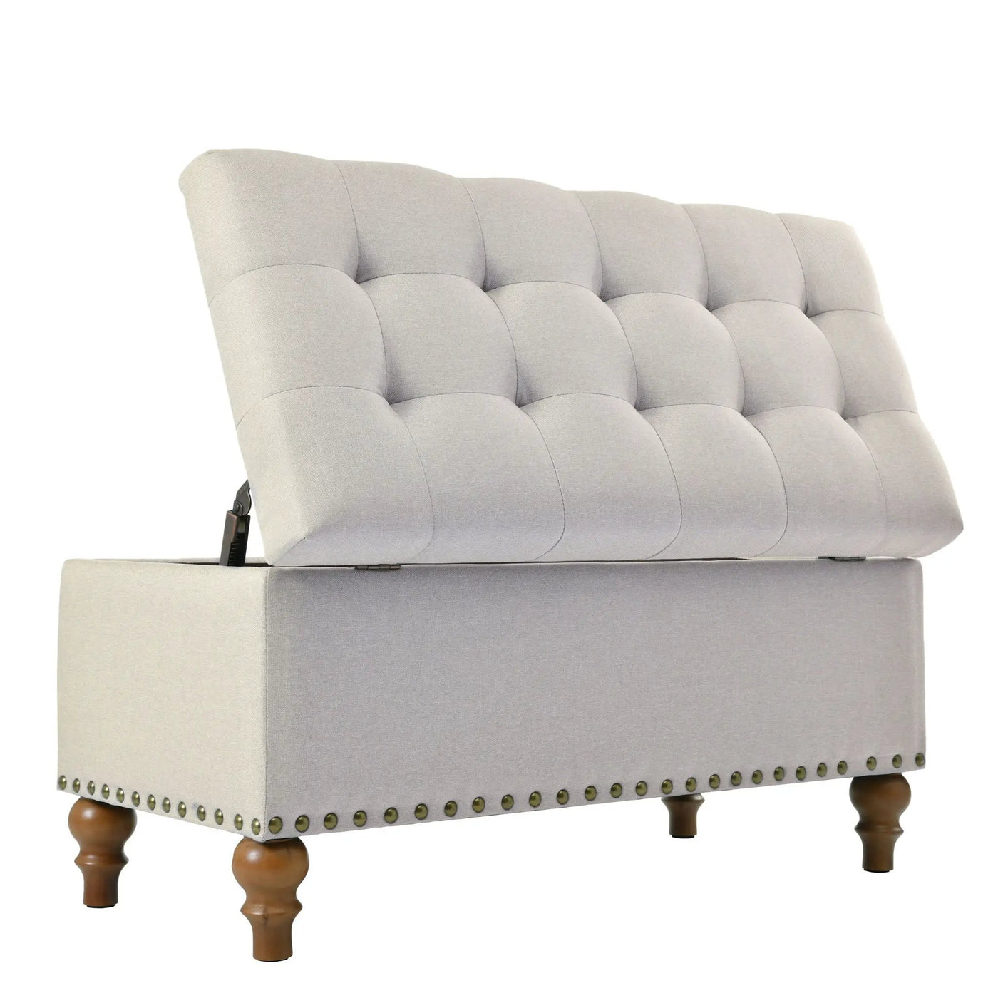Upholstered Ottoman With Storage And Rivet Trim by Unique Piece Furniture