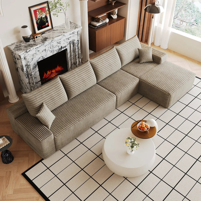 134" Cloud Sectional Couch with L-Shaped Chaise by HouseOfZazla