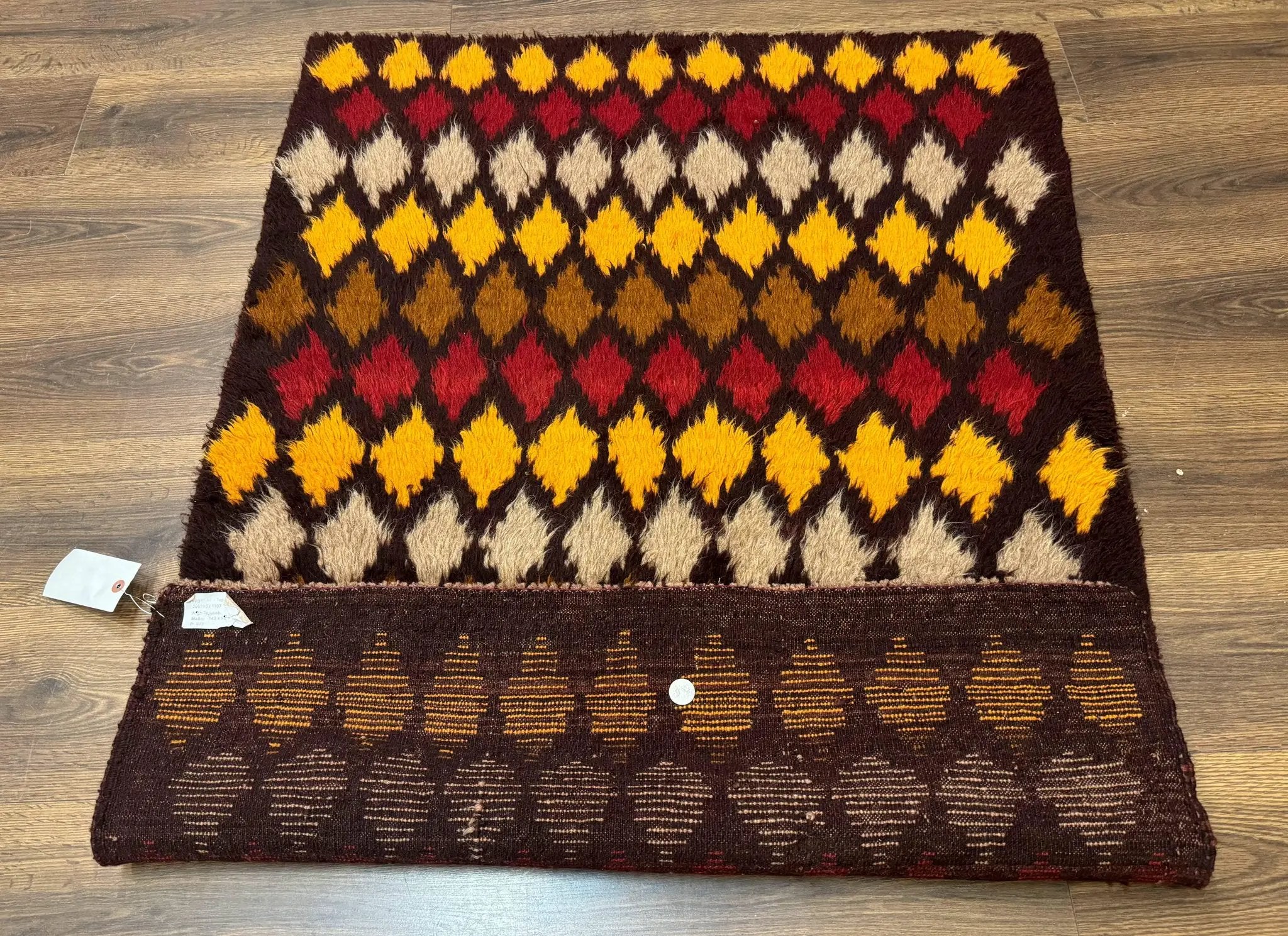 Shaggy Balouch Rug 3x4, Tribal Rug, Afghan Rug, Brown, Multicolor by Jewel Rugs