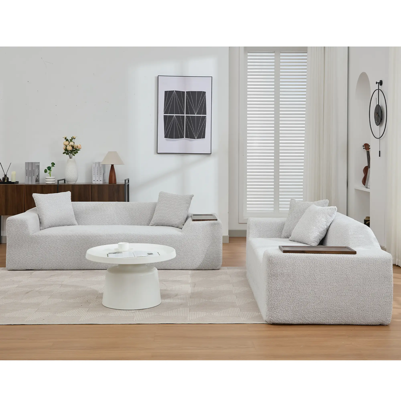 2 Piece Boucle Cloud Sofa Set by HouseOfZazla