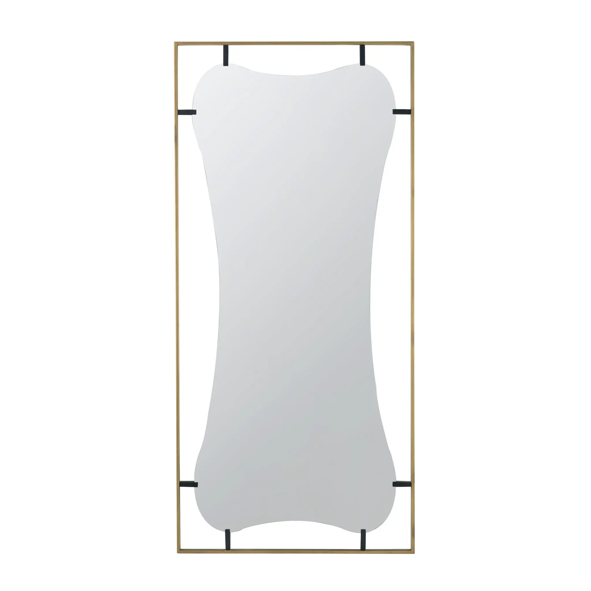 Poppy Mirror With Metal Frame Contemporary Design For Bathroom, Entryway Wall Decor by HouseOfZazla