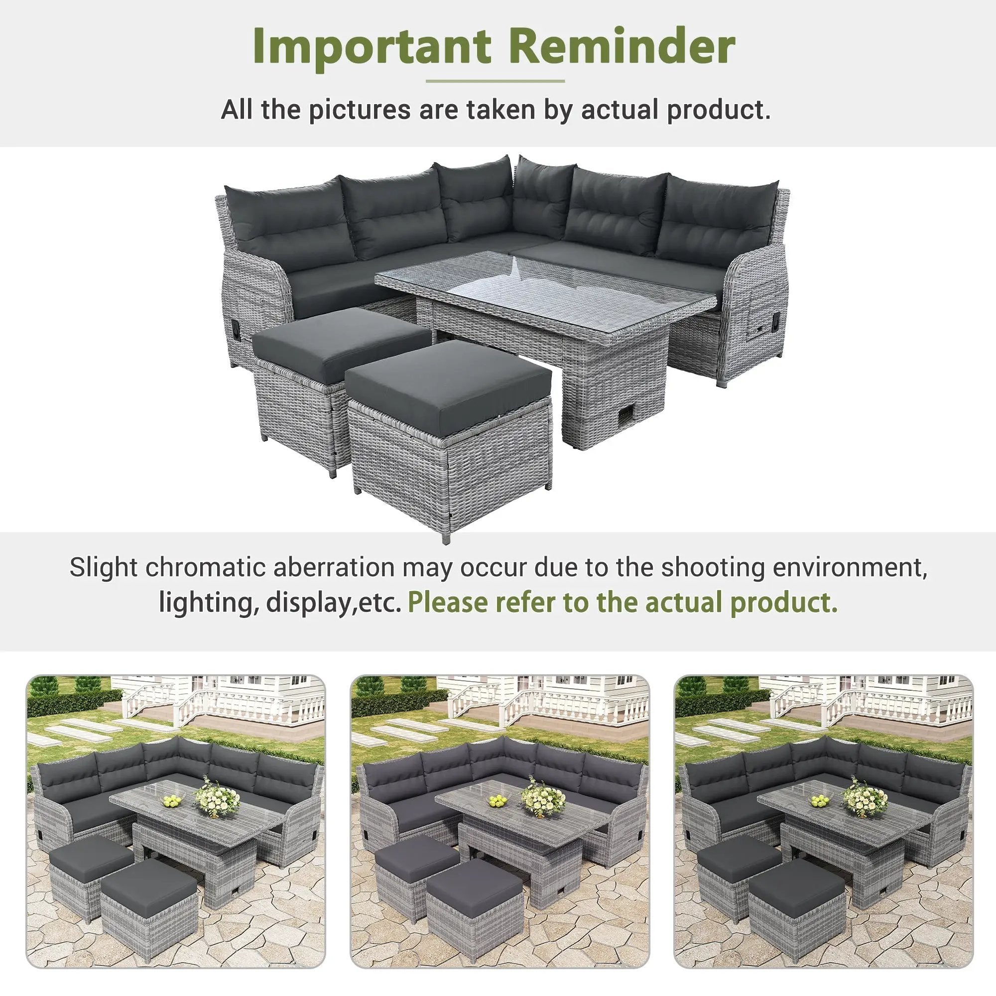 Outdoor Furniture Set Patio Rattan with Recliners and Tables by HouseOfZazla