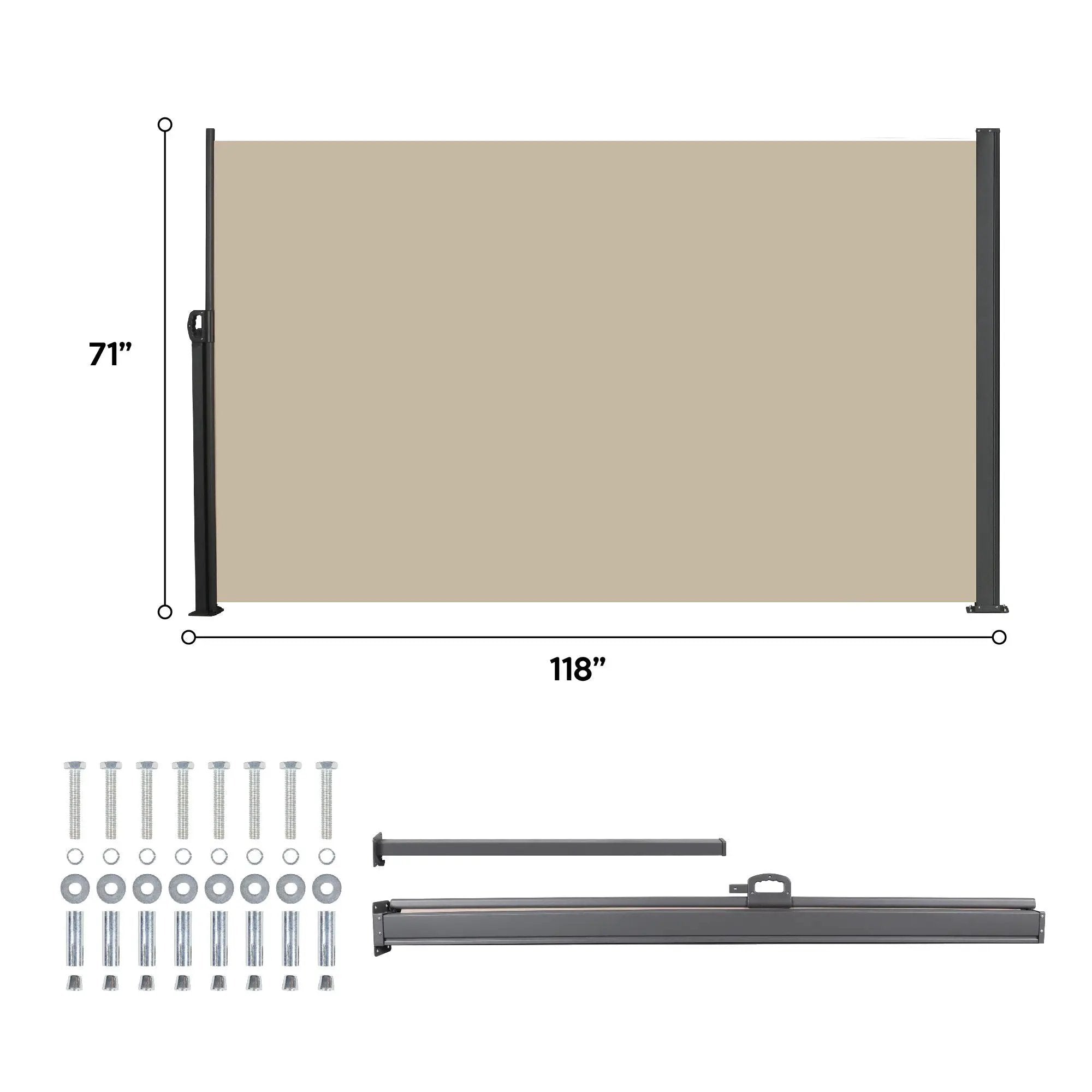 Retractable Side Awning, Waterproof And UV Resistant, Privacy Screen For Patio by Unique Piece Furniture