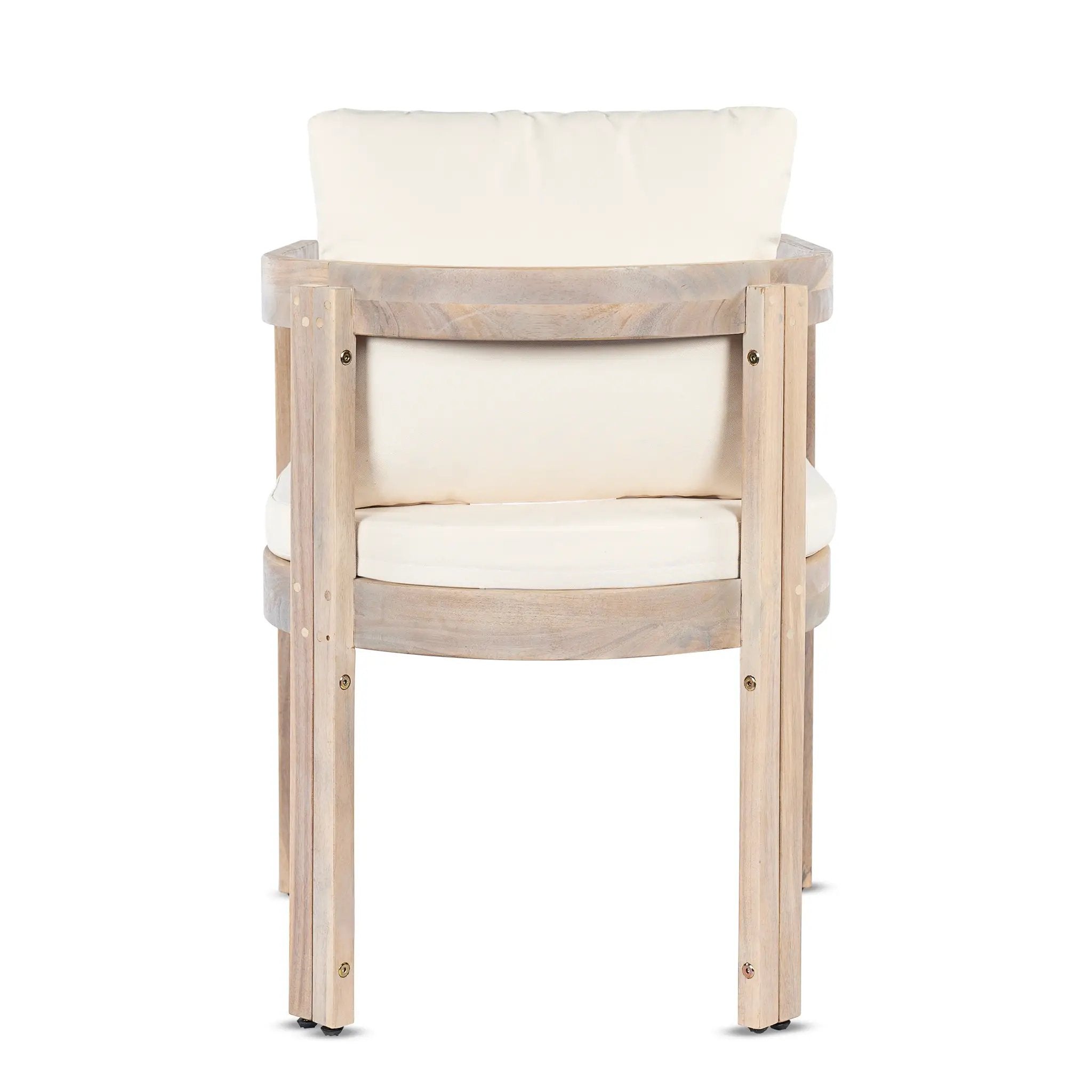 Acacia Wood Dining Chairs Set of 2, Armchairs with Cushions by HouseOfZazla