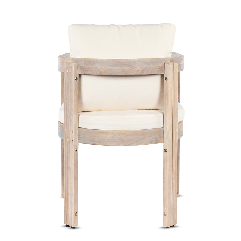Acacia Wood Dining Chairs Set of 2, Armchairs with Cushions by HouseOfZazla