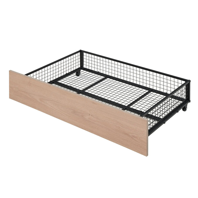 Triple Bunk Bed With Drawers, Multi-Functional Frame With Desks And Shelves In The Middle by HouseOfZazla