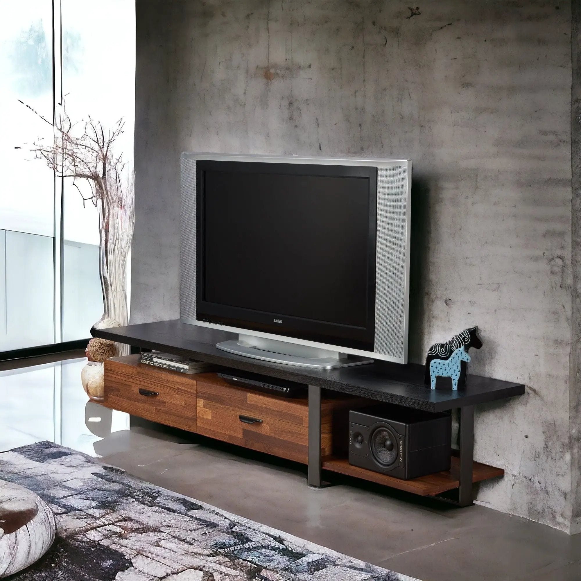 Elling - TV Stand - Walnut / Black by Unique Piece Furniture