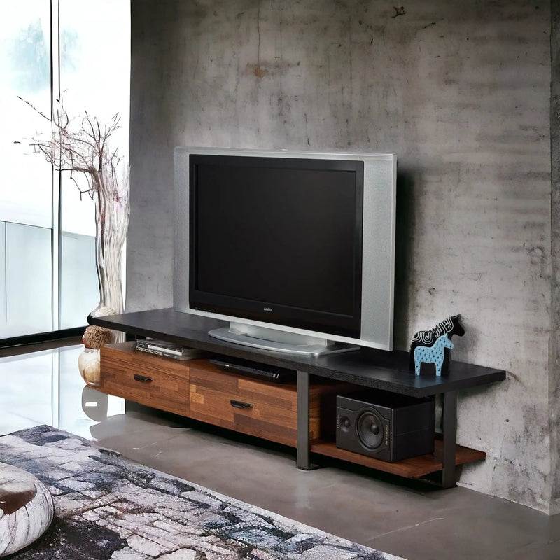 Elling - TV Stand - Walnut / Black by Unique Piece Furniture