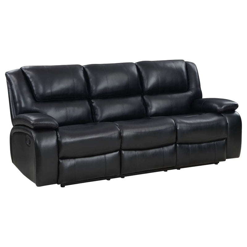 Camila 3-piece Upholstered Reclining Sofa Set Black by Unique Piece Furniture