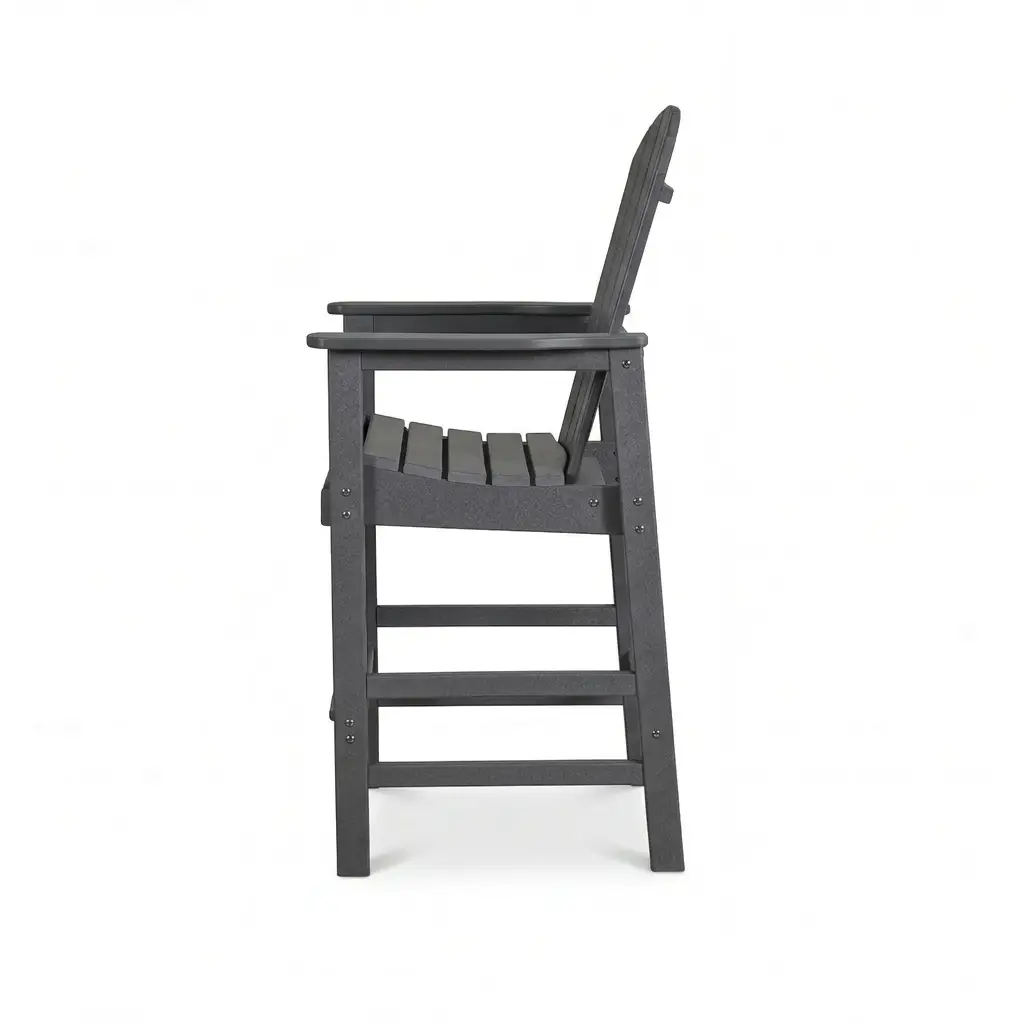 HDPE Bar Height Adirondack Chair with Cup Holder - Gray by HouseOfZazla
