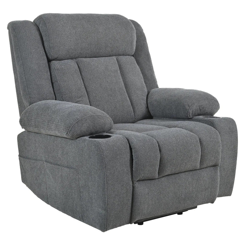 Power Lift Recliner Chair With Extended Footrest, Remote Control, Cup Holders, And Side Pockets by HouseOfZazla